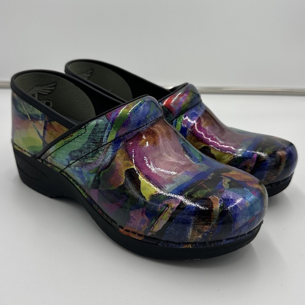 Dansko XP 2.0 Women's Abstract Multicolor Slip-On Round Toe Clog Shoes Sz 40